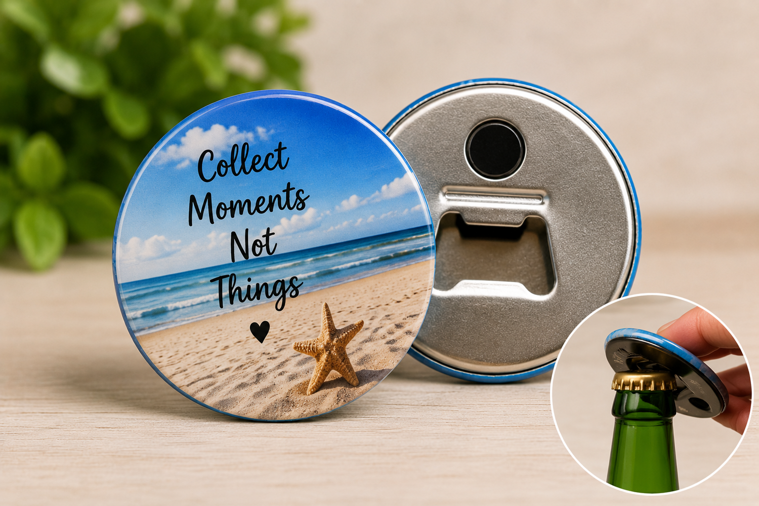 Custom 6m ROUND Bottle Opener Magnet